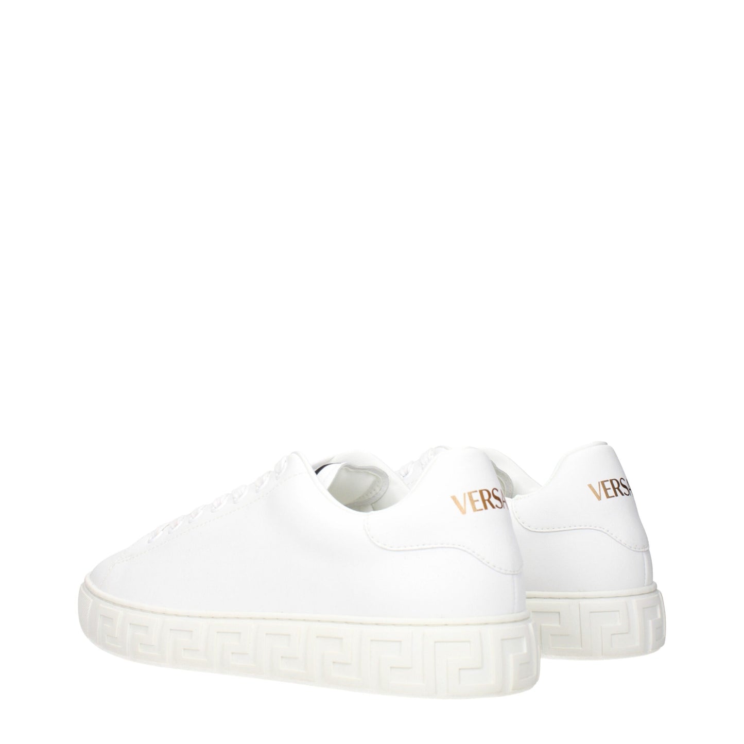 Versace Weiße niedrige Lederschuhe