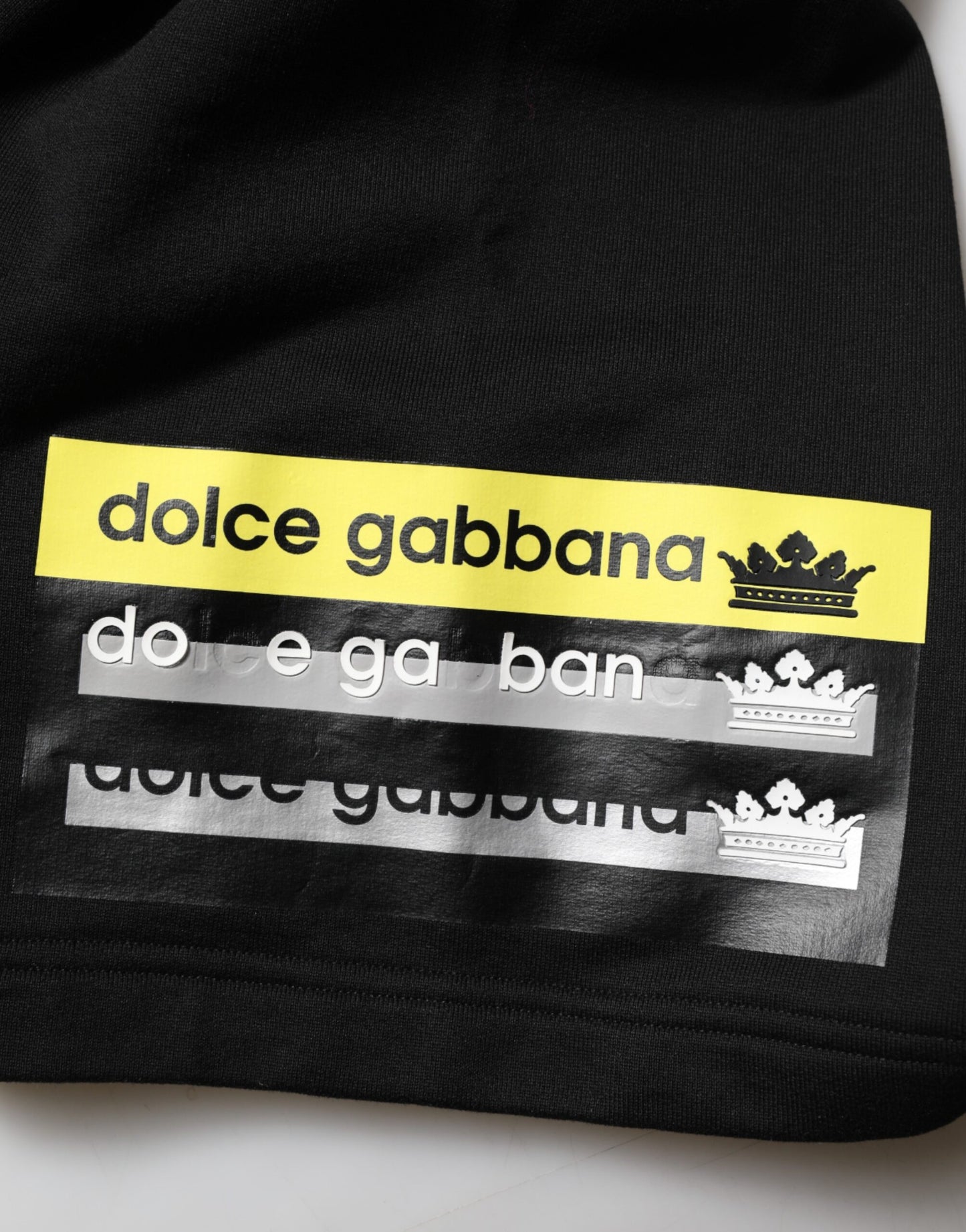 Dolce &amp; Gabbana – Lässige Bermudashorts aus schwarzer Baumwolle mit mittlerer Taille