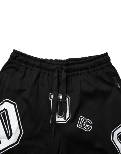 Dolce &amp; Gabbana – Lässige Bermudashorts aus Baumwolle mit schwarzem Logo-Print