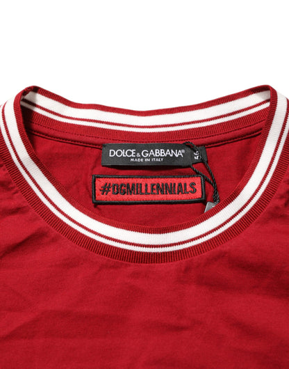 Dolce &amp; Gabbana – Kastanienbraunes T-Shirt aus Baumwolle mit halblangen Ärmeln und LogoCrown