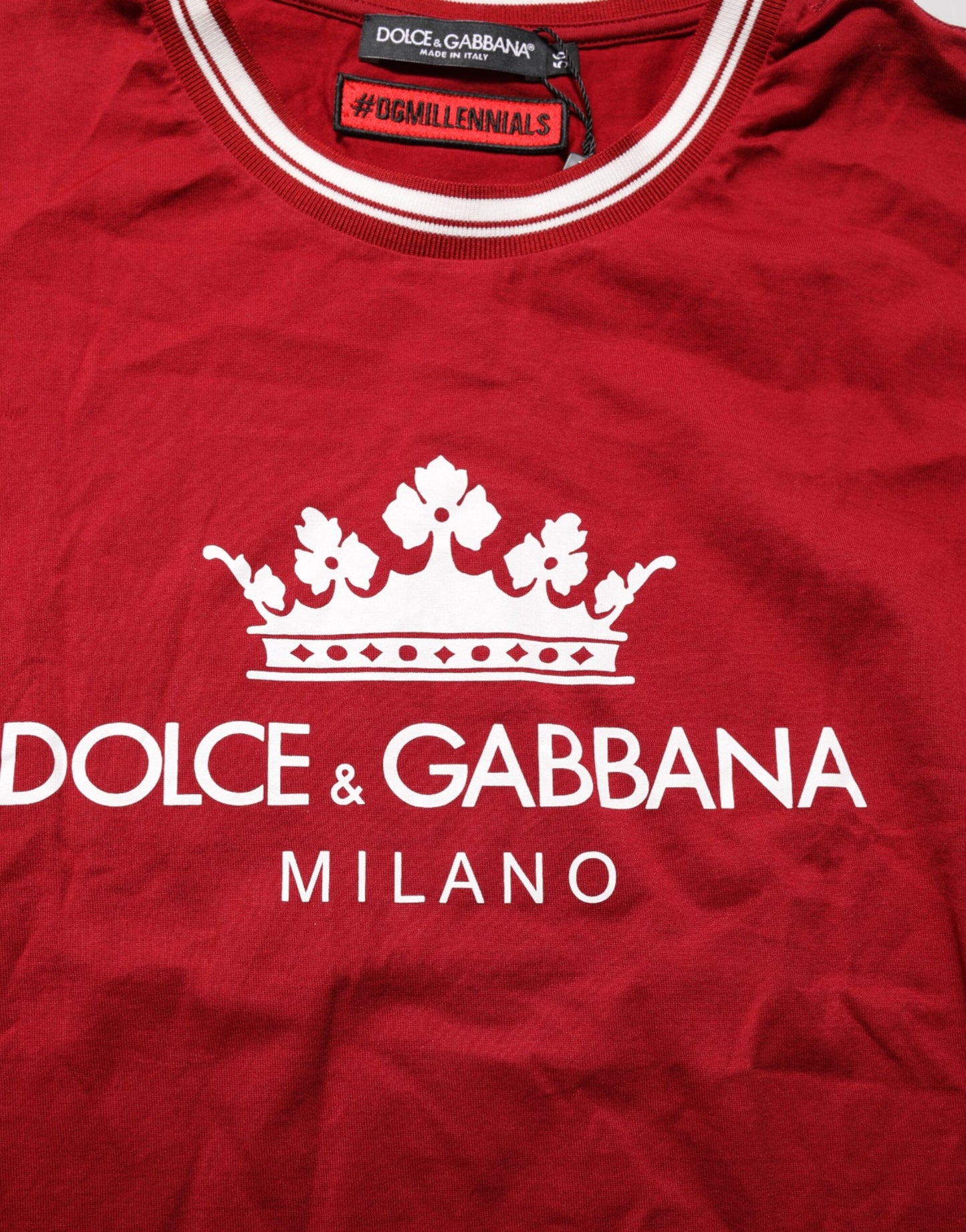 Dolce &amp; Gabbana – Kastanienbraunes T-Shirt aus Baumwolle mit halblangen Ärmeln und LogoCrown