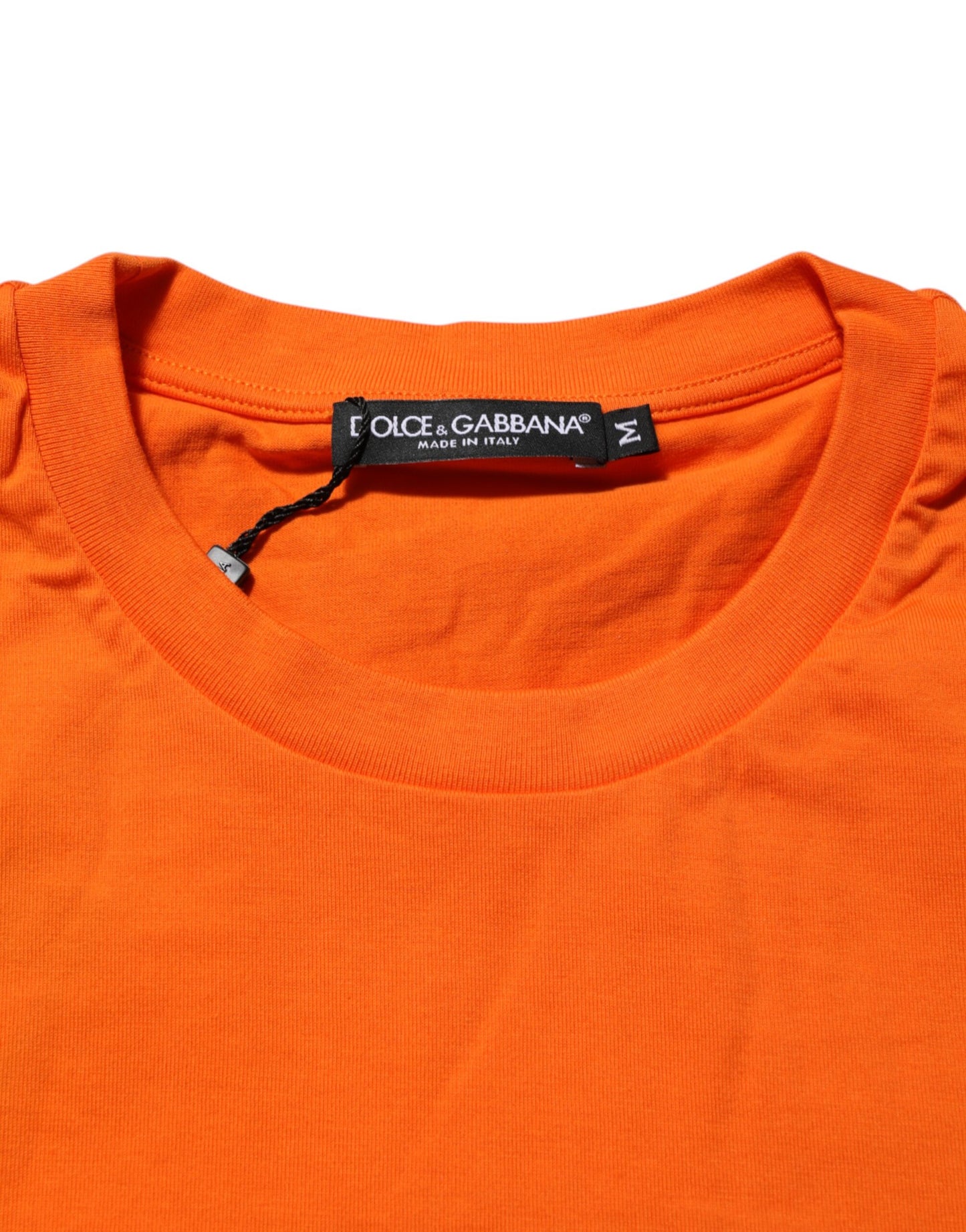 Dolce &amp; Gabbana – Orangefarbenes T-Shirt mit Rundhalsausschnitt und kurzen Ärmeln DGVIB3