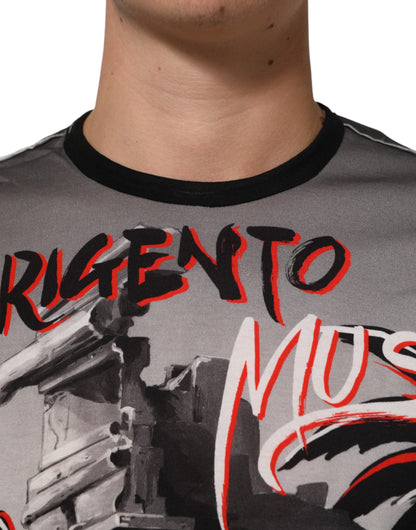 Dolce &amp; Gabbana – Mehrfarbiges T-Shirt mit Agrigento Dance-Jazz-Musik-Print