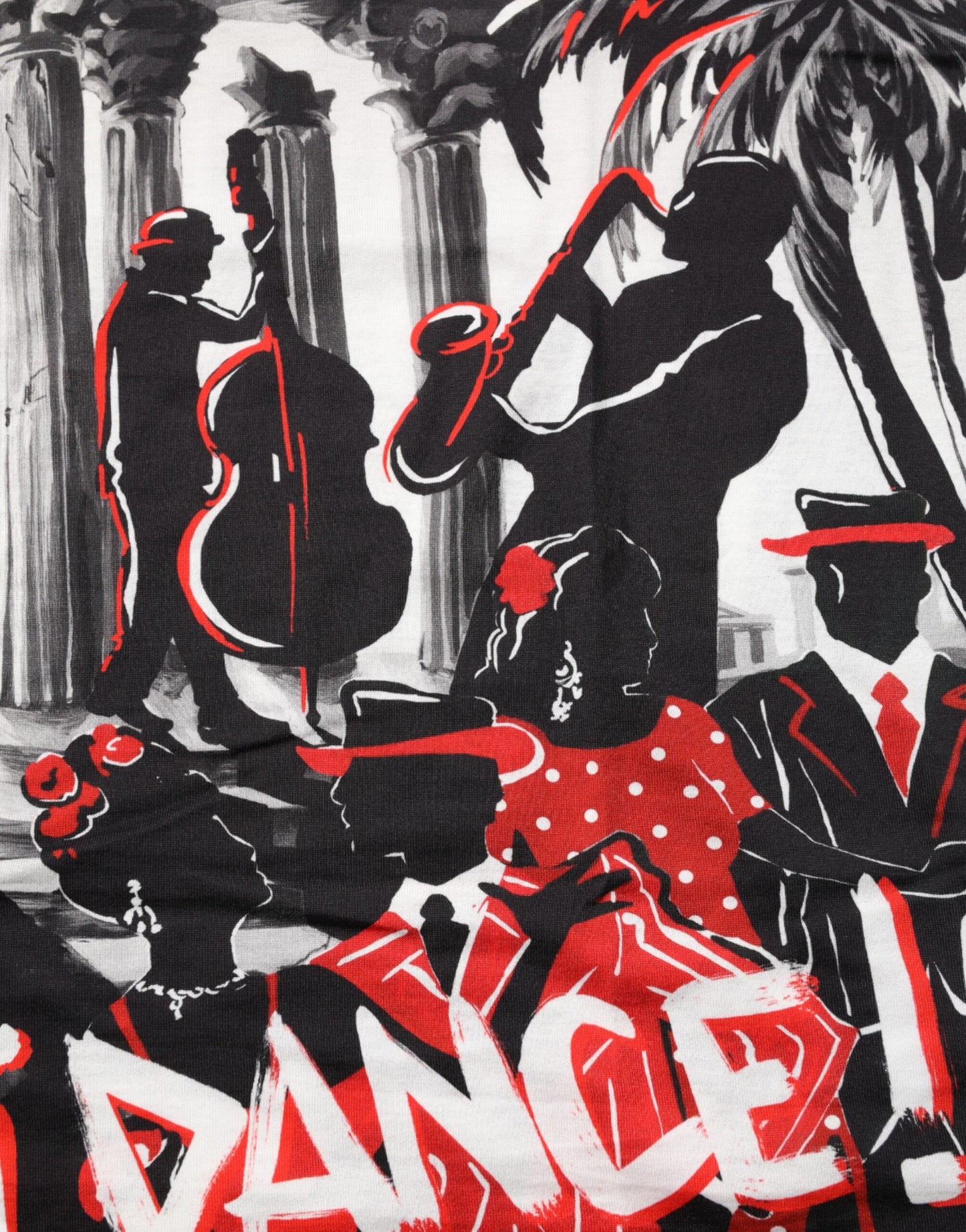 Dolce &amp; Gabbana – Mehrfarbiges T-Shirt mit Agrigento Dance-Jazz-Musik-Print