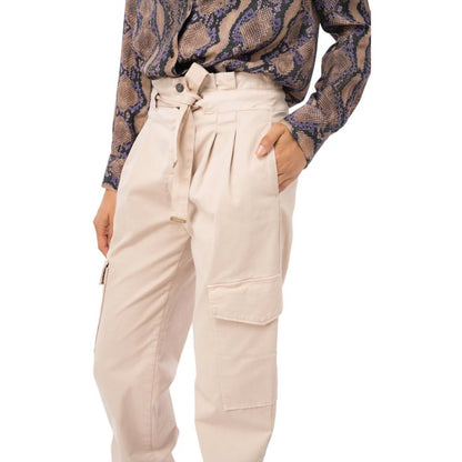 PINKO Pink Cotton Women Trouser With Cargo Pockets