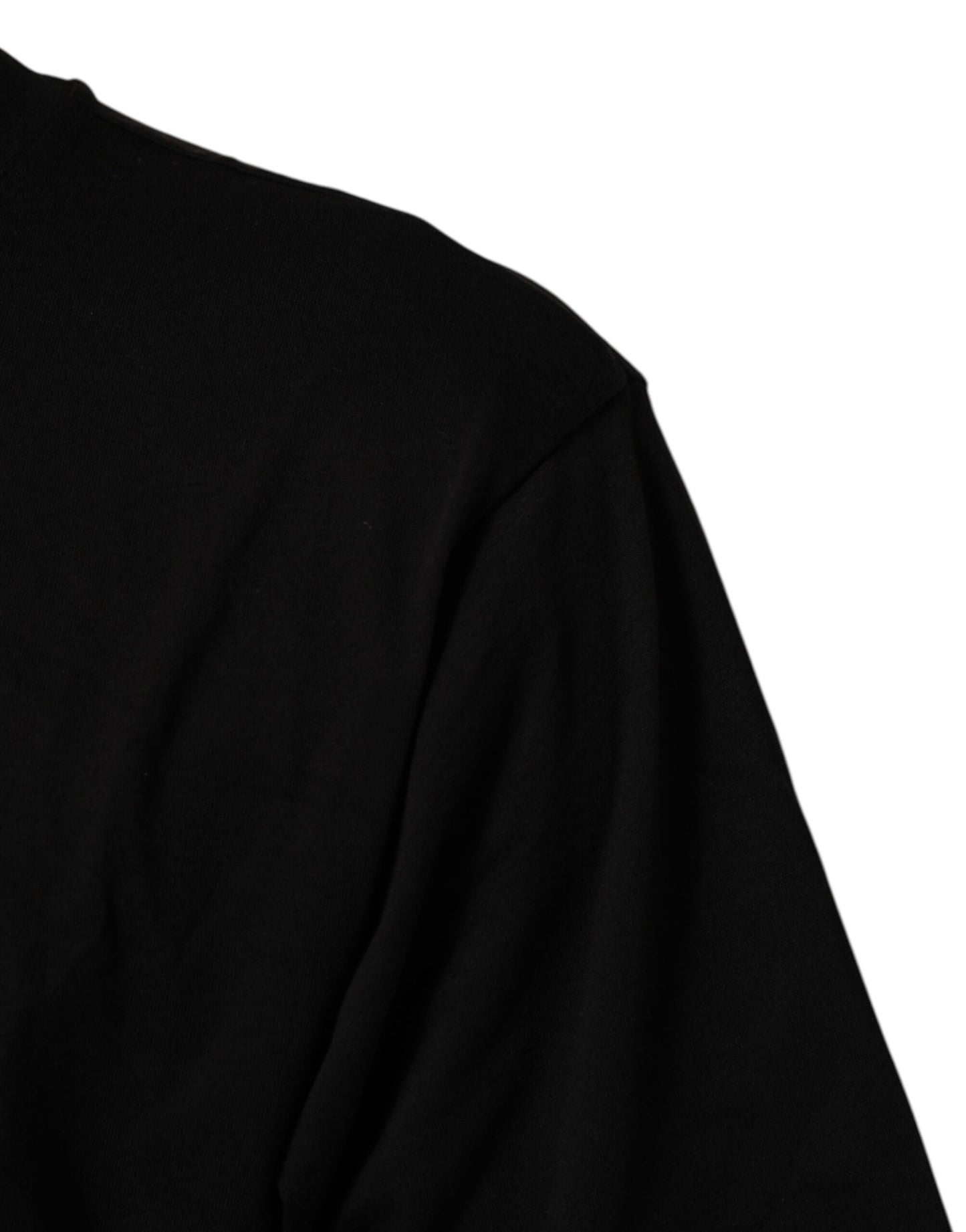 Dolce &amp; Gabbana – Schwarzes Baumwoll-T-Shirt mit Rundhalsausschnitt und Logo-Print