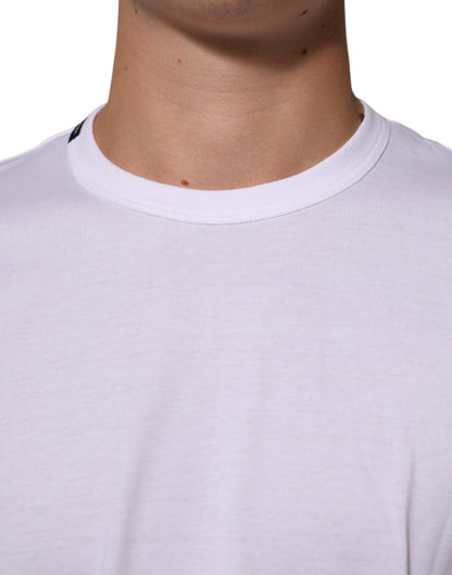 Dolce &amp; Gabbana Weißes Goodluck 2021 Baumwoll-T-Shirt mit Rundhalsausschnitt