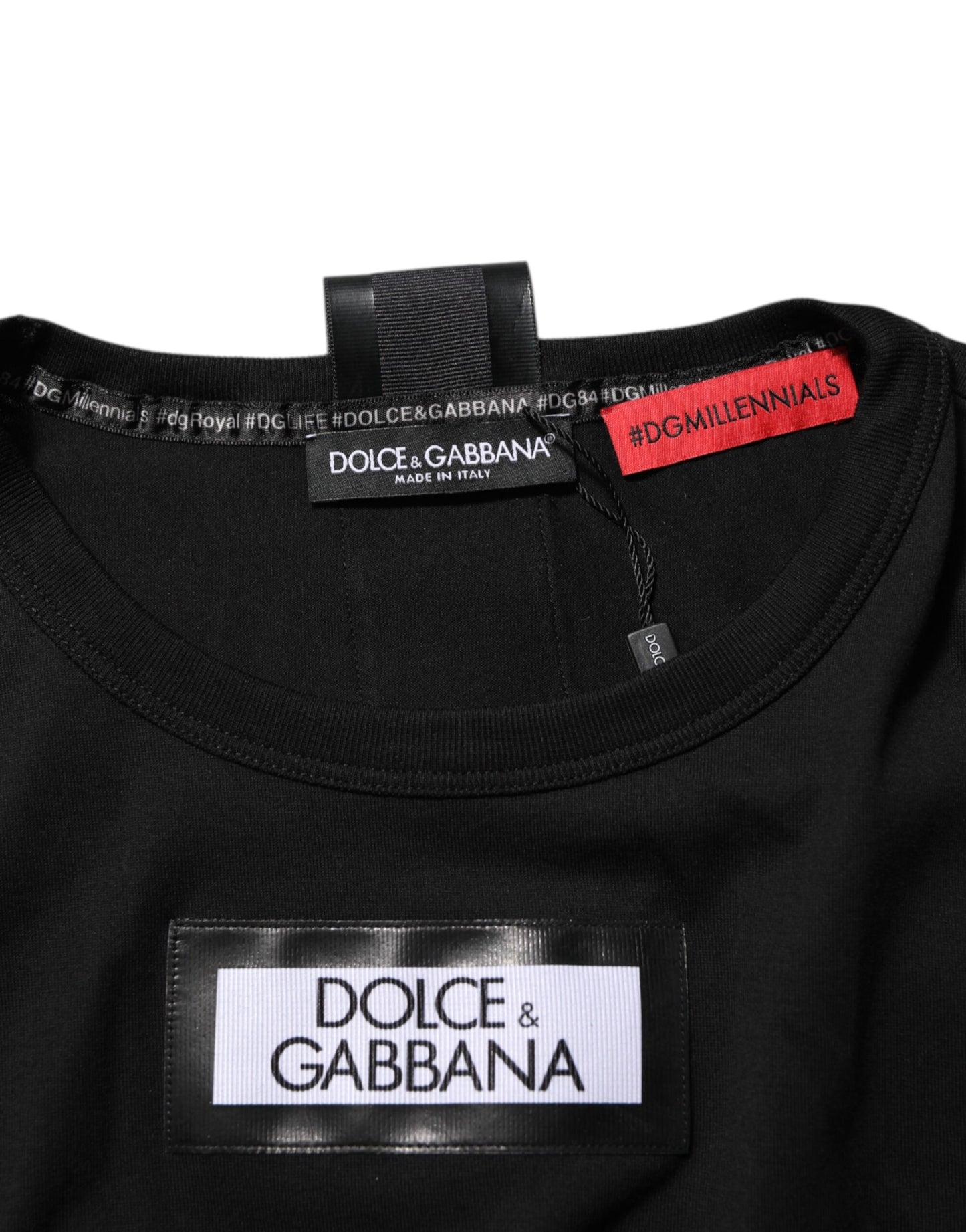 Dolce &amp; Gabbana Schwarzes DGRoyals-T-Shirt aus Baumwolle für Herren mit Rundhalsausschnitt