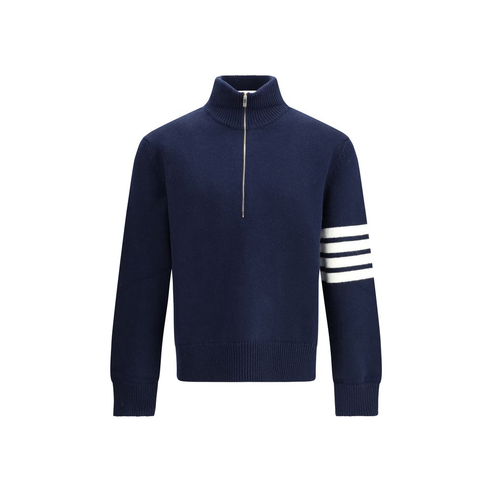 Thom Browne blaues Fleece-Sweatshirt aus Wolle