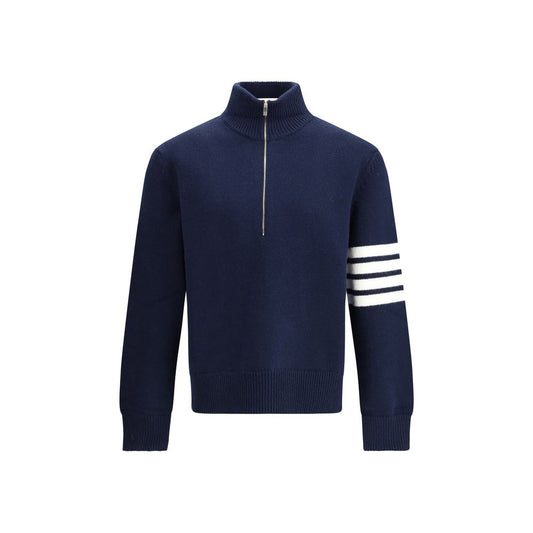 Thom Browne blaues Fleece-Sweatshirt aus Wolle