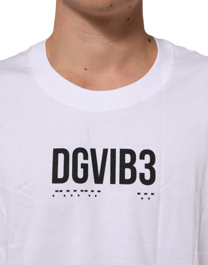 Dolce &amp; Gabbana – Ärmelloses Tank-T-Shirt aus weißer Baumwolle mit Aufdruck