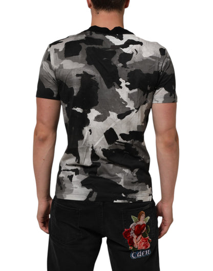 Dolce &amp; Gabbana – Mehrfarbiges Camouflage-T-Shirt für Herren mit kurzen Ärmeln