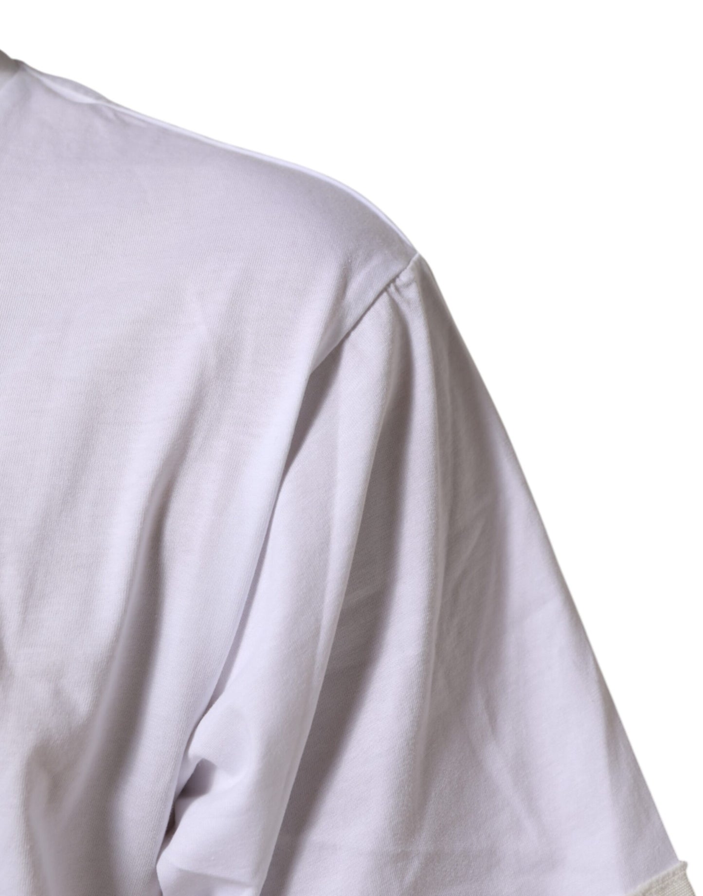 Dolce &amp; Gabbana – Weißes Baumwoll-T-Shirt mit Rundhalsausschnitt und grafischem Print