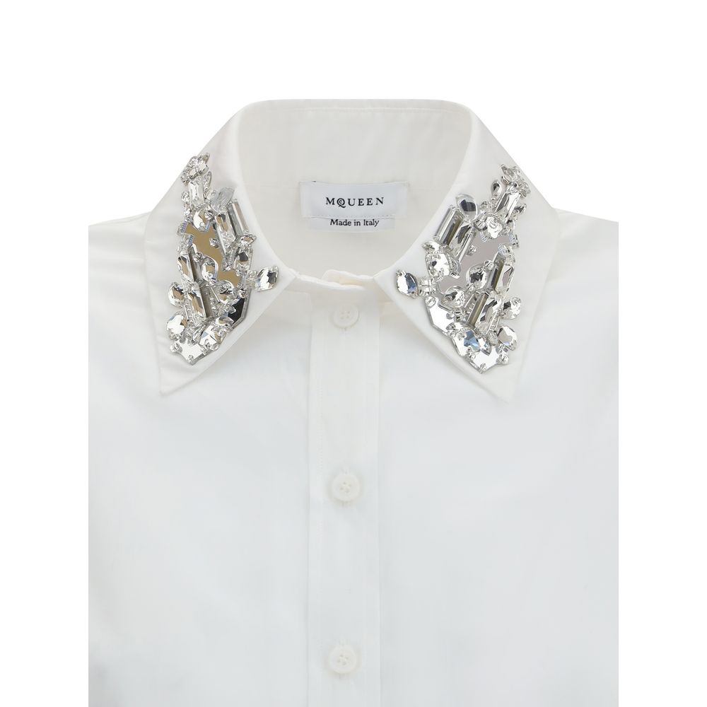 Alexander McQueen Langarmshirt mit verziertem Kragen