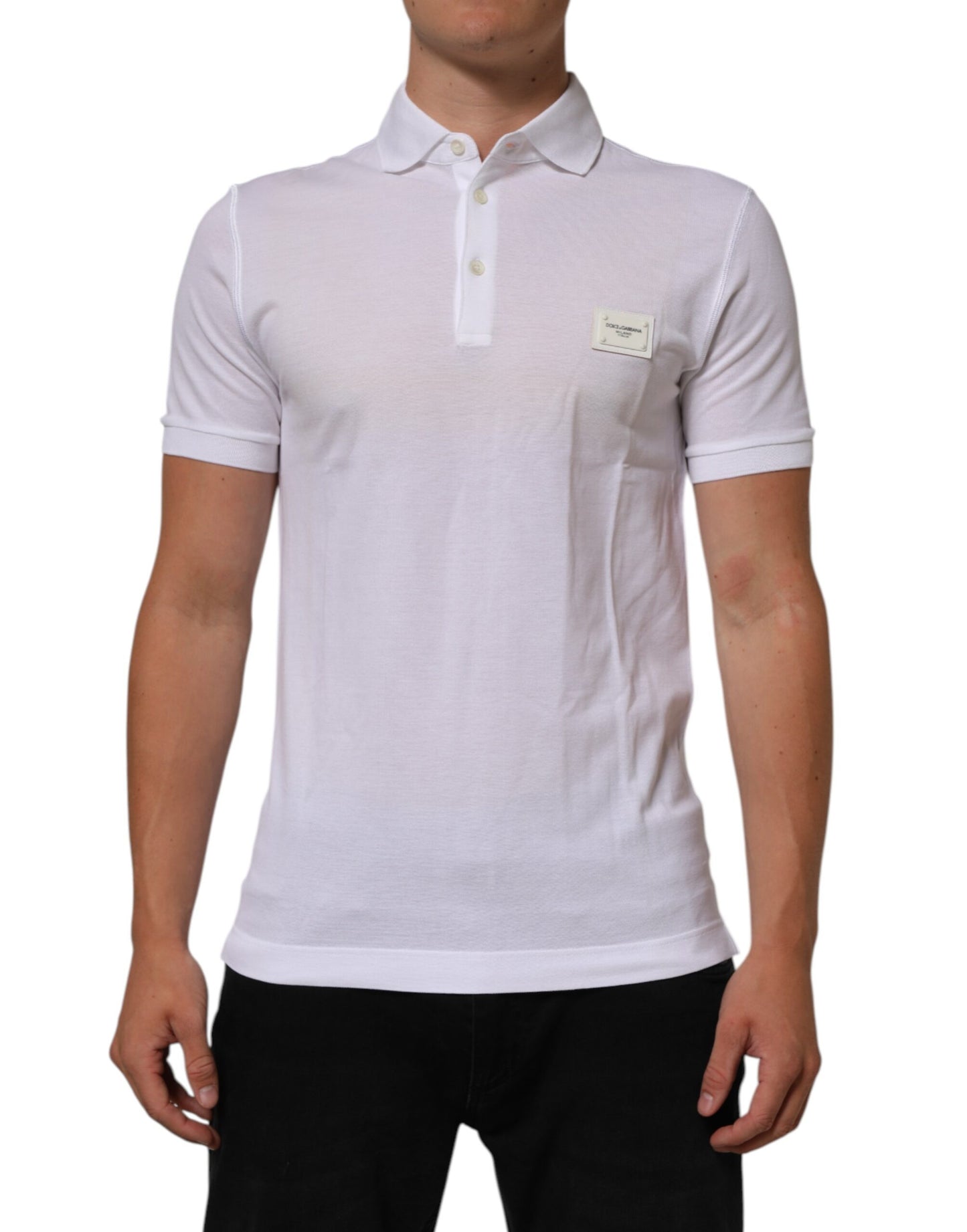 Dolce & Gabbana White Collared Short Sleeves Polo Men T-shirt