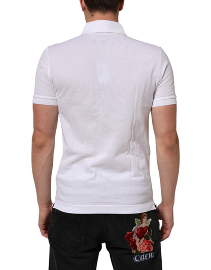 Dolce &amp; Gabbana – Weißes Poloshirt mit Kragen und kurzen Ärmeln