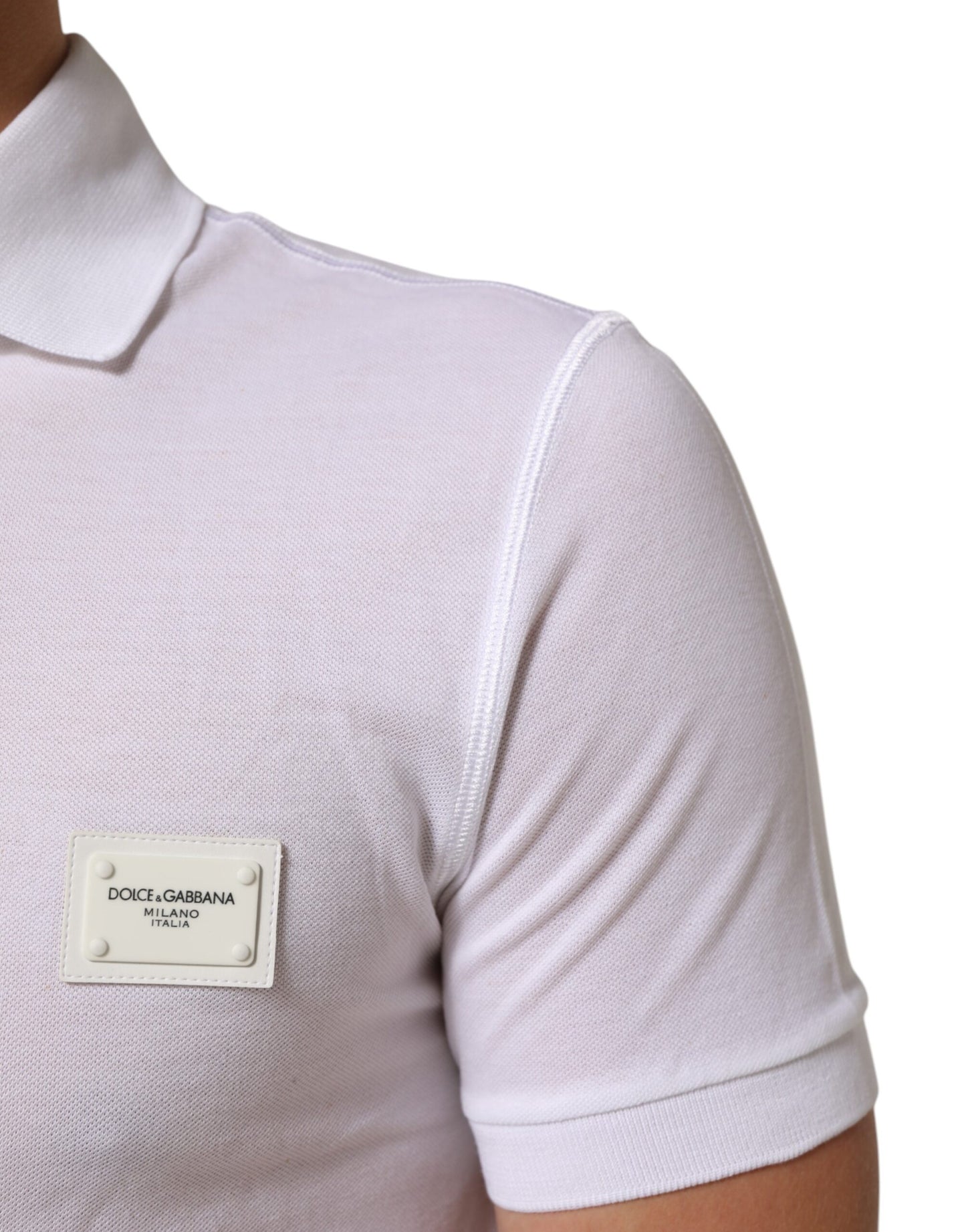 Dolce &amp; Gabbana – Weißes Poloshirt mit Kragen und kurzen Ärmeln