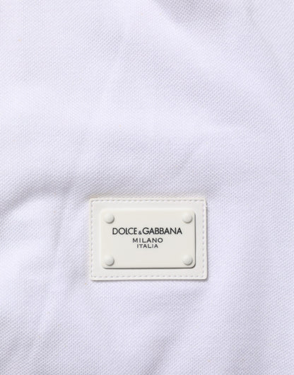 Dolce &amp; Gabbana – Weißes Poloshirt mit Kragen und kurzen Ärmeln