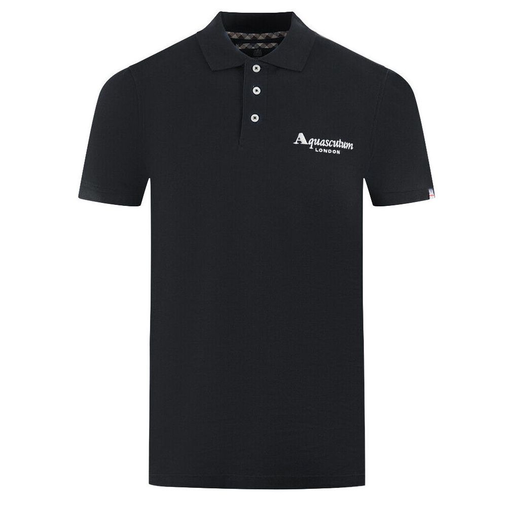 Aquascutum – Schwarzes Poloshirt aus Baumwolle