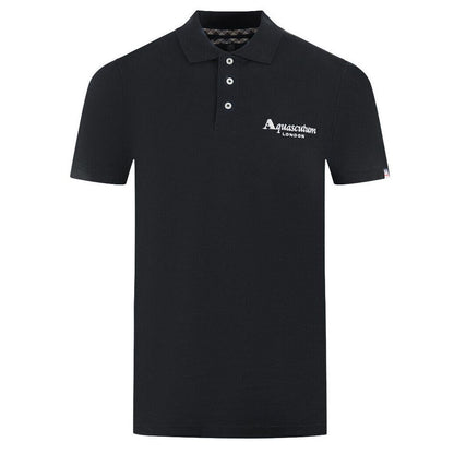 Aquascutum – Schwarzes Poloshirt aus Baumwolle