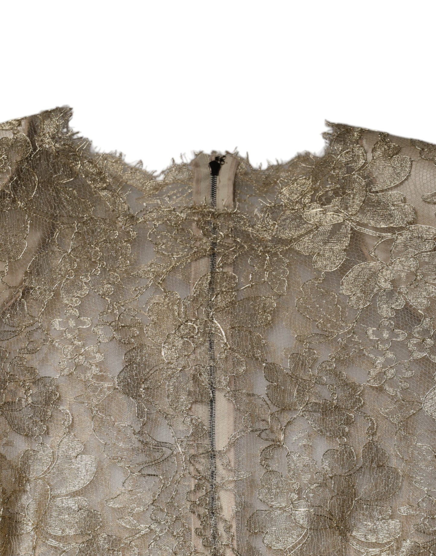 Dolce &amp; Gabbana – A-Linien-Etui-Minikleid mit goldener Blumenspitze