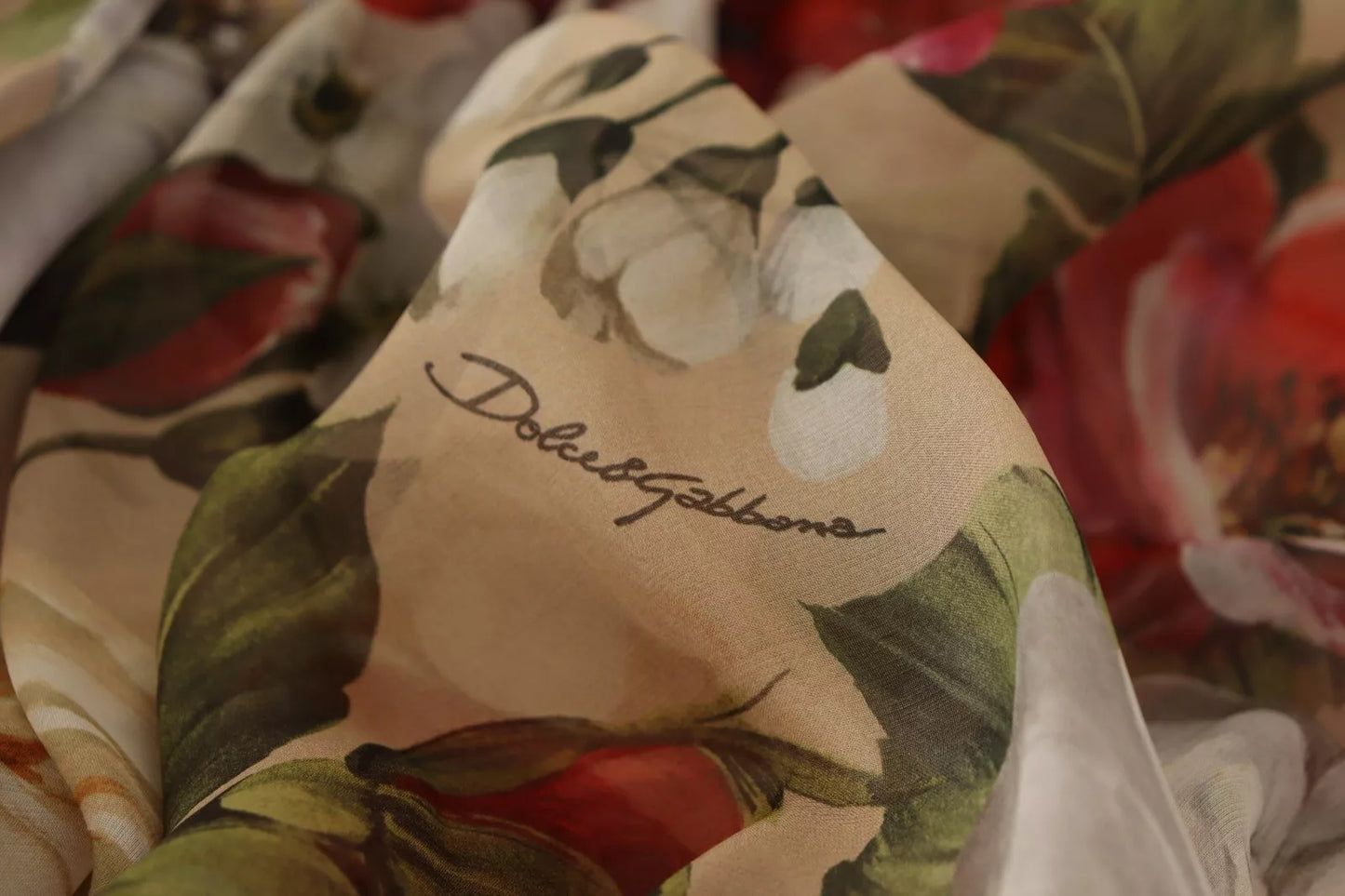 Dolce &amp; Gabbana Beiges ärmelloses Minikleid in A-Linie mit Blumenmuster