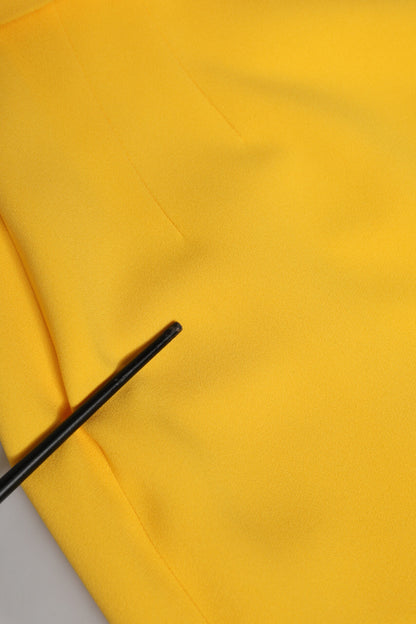 Dolce &amp; Gabbana – Gelbes Etuikleid mit One-Shoulder-Träger und seitlichem Schlitz