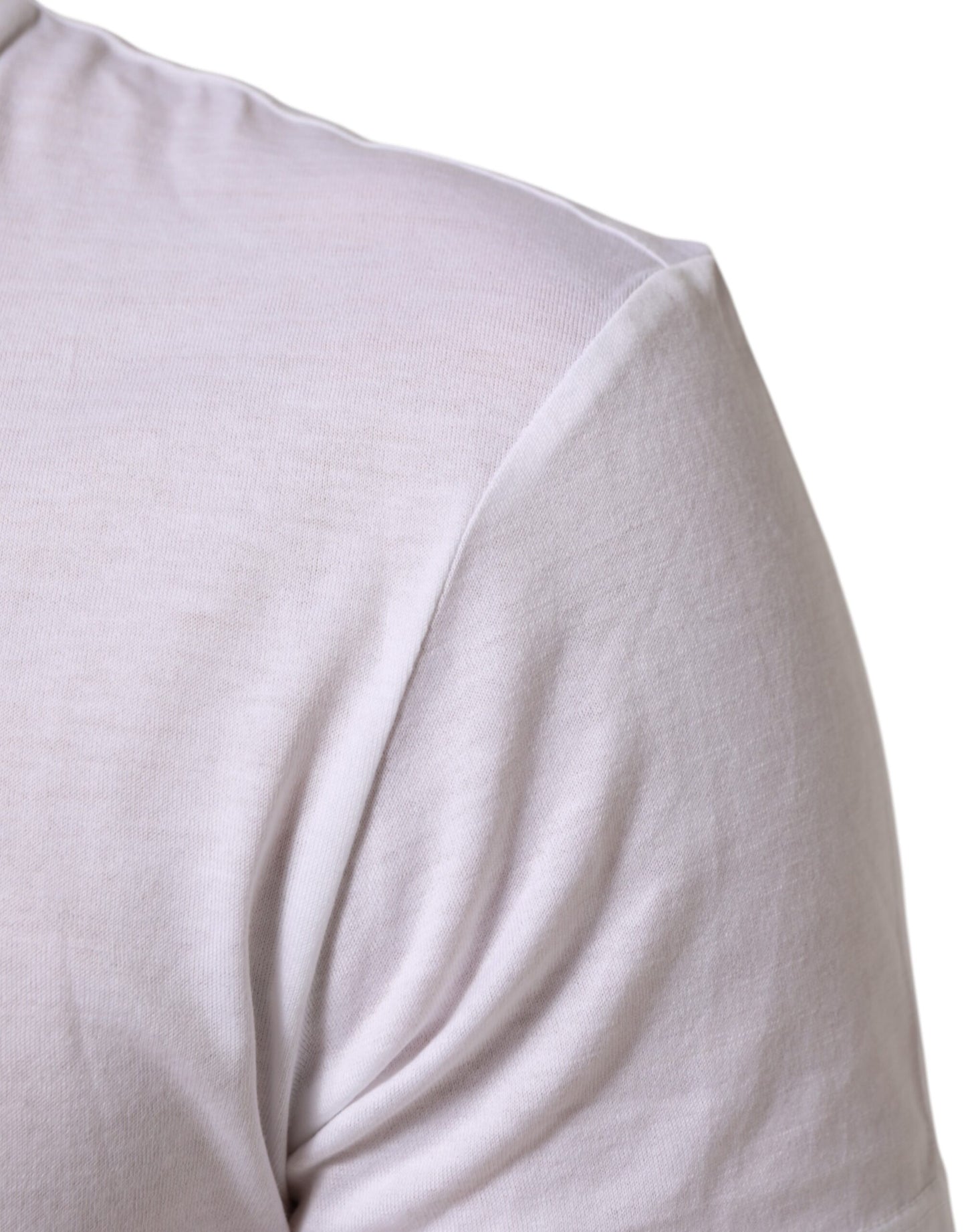 Dolce &amp; Gabbana – Weißes T-Shirt aus Baumwolle mit Rundhalsausschnitt und Logo-Print für Herren