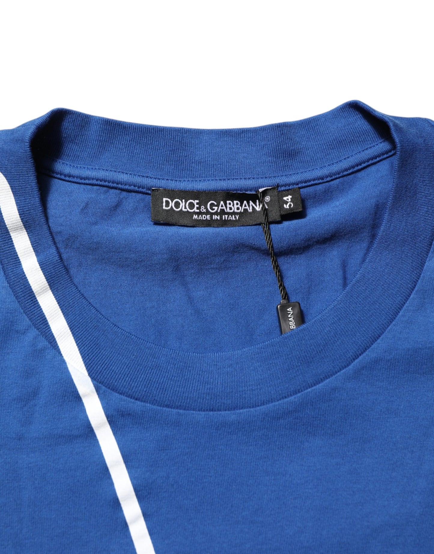 Dolce &amp; Gabbana – Blaues Herren-T-Shirt aus Baumwolle mit Rundhalsausschnitt und Logodruck