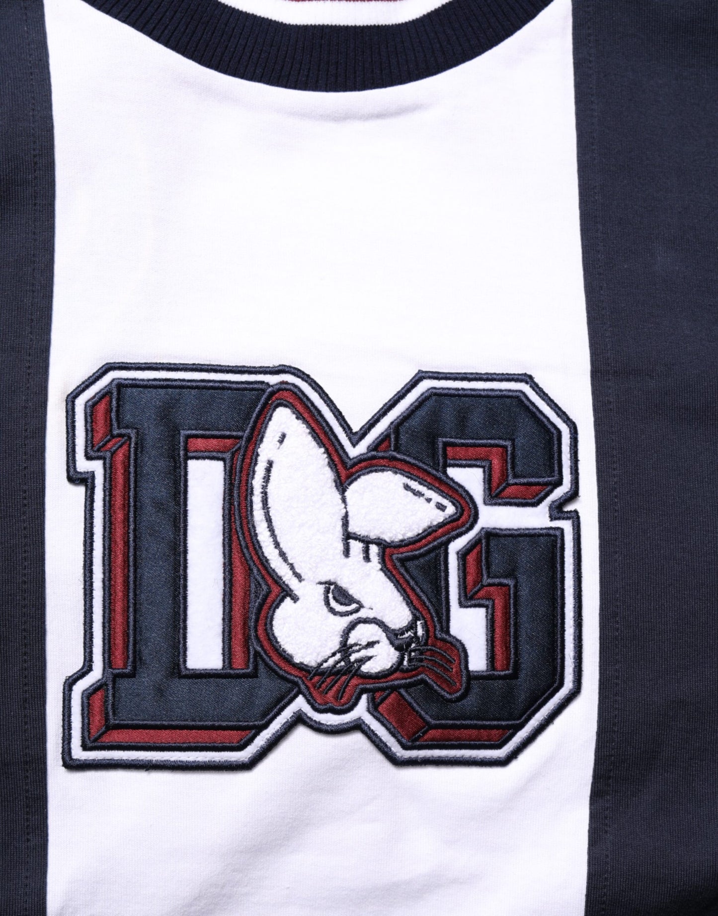 Dolce &amp; Gabbana Mehrfarbig gestreiftes Herren-T-Shirt aus Baumwolle mit Rundhalsausschnitt