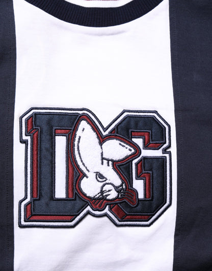 Dolce &amp; Gabbana Mehrfarbig gestreiftes Herren-T-Shirt aus Baumwolle mit Rundhalsausschnitt
