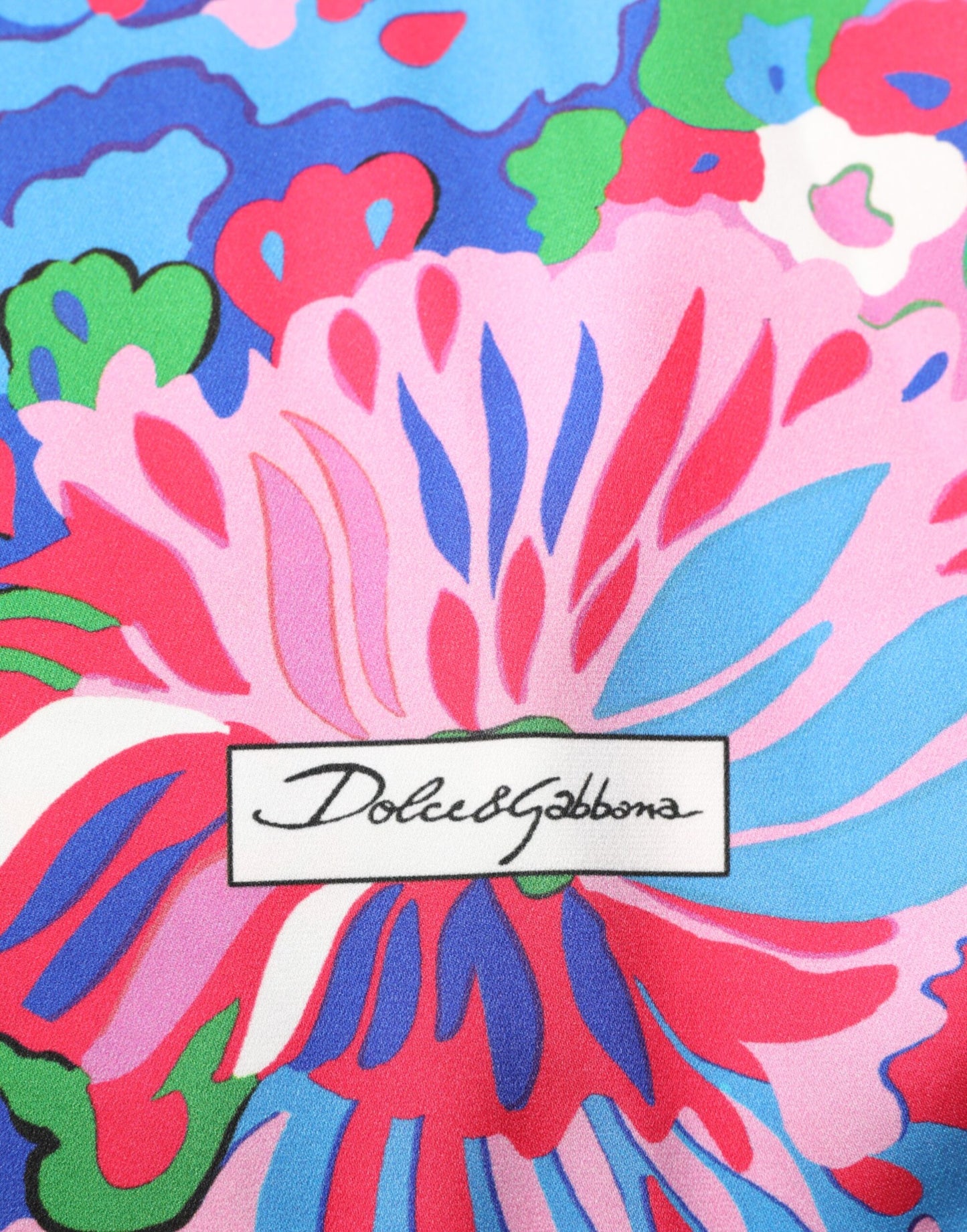 Dolce & Gabbana Multicolor Floral Print Silk Tunic Blouse Top