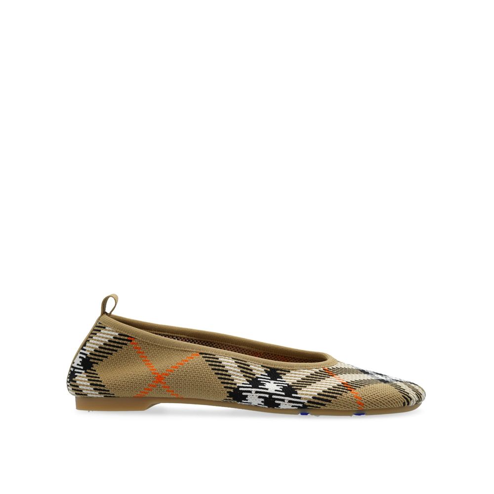 Burberry – Karierte Ballerinas aus Strick