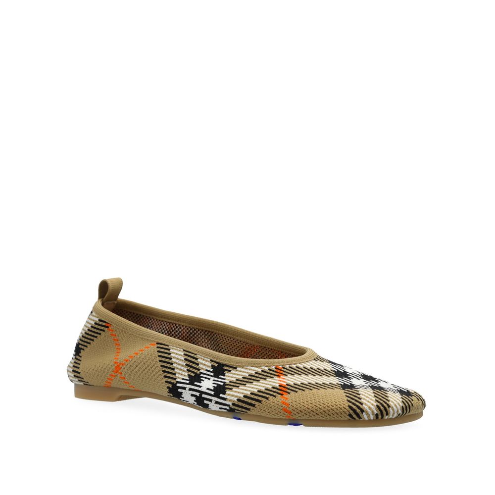Burberry – Karierte Ballerinas aus Strick