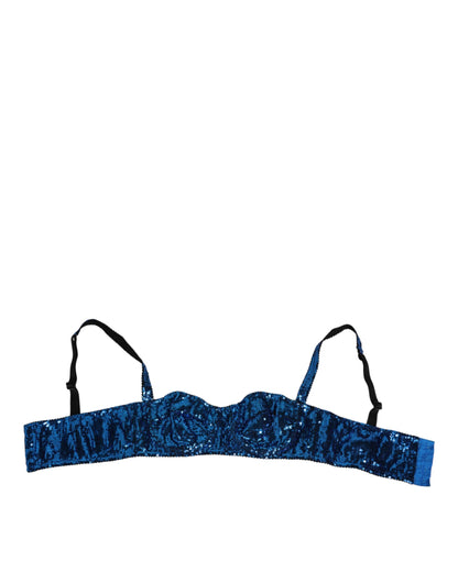 Dolce &amp; Gabbana – Balconnet-BH mit blauen Pailletten