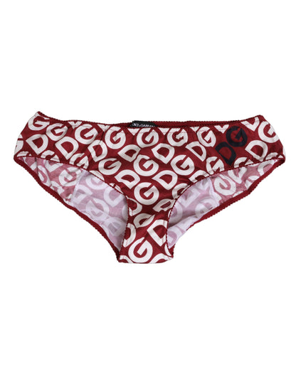 Dolce &amp; Gabbana Bordeaux DG Logo Slip Bottom Brief Unterwäsche
