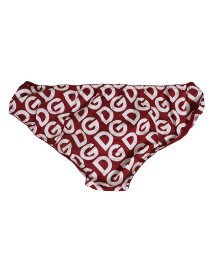 Dolce &amp; Gabbana Bordeaux DG Logo Slip Bottom Brief Unterwäsche