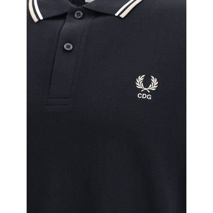 Kurzärmliges schwarzes Poloshirt von Comme Des Garçons