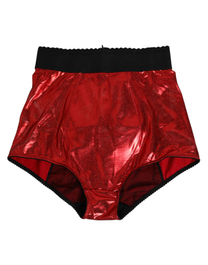 Dolce & Gabbana Red Polyester High Waist Girdle Women Underwear