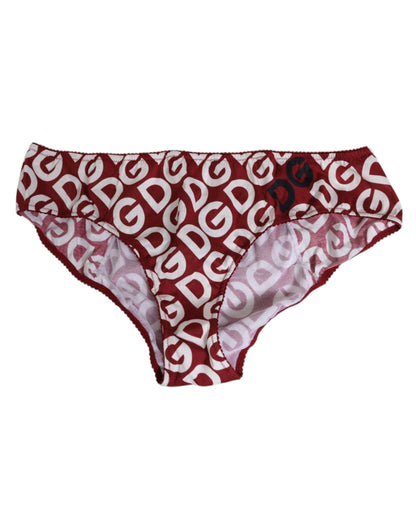 Dolce &amp; Gabbana Bordeaux DG Logo Slip Bottom Brief Unterwäsche