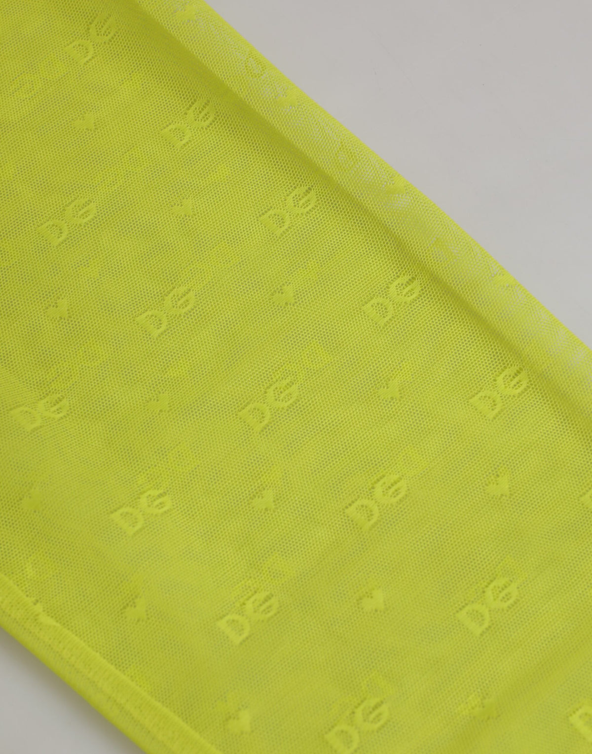 Dolce &amp; Gabbana Neongrüne Nylon-Leggings mit Logo und Spitze, Unterwäsche