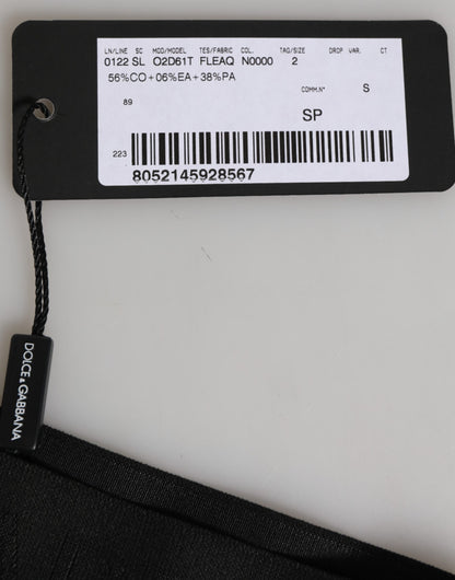 Dolce & Gabbana Black DG Logo Lace High Brief Panty Underwear