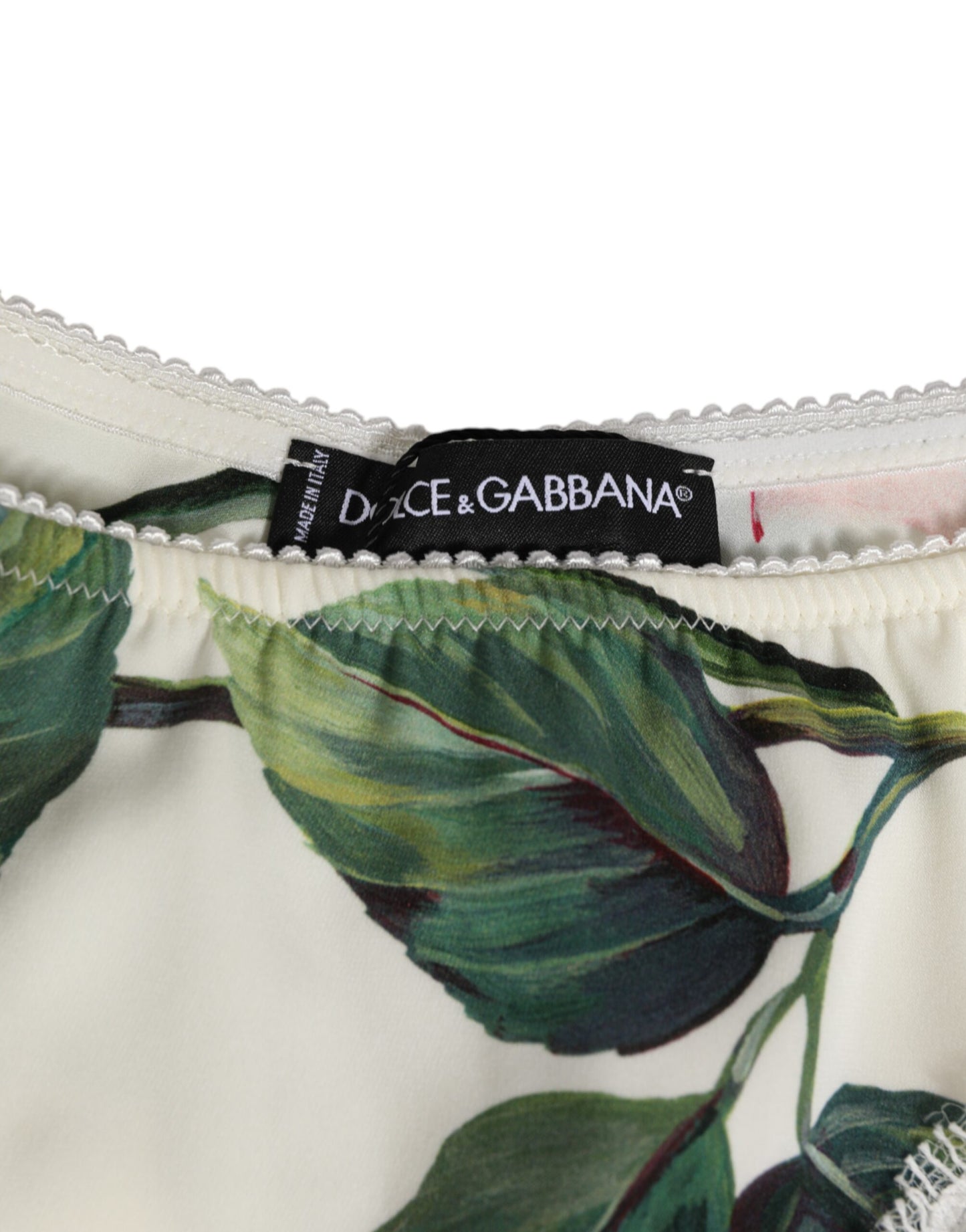 Dolce & Gabbana White Silk Satin Floral Lace Trim Slip Underwear