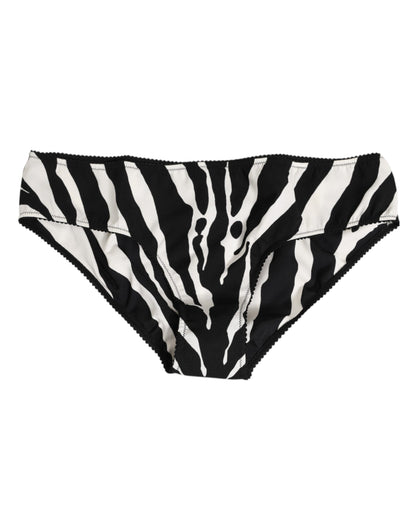 Dolce &amp; Gabbana – Slip mit Zebra-Print in Schwarz und Weiß