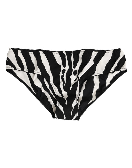 Dolce &amp; Gabbana – Slip mit Zebra-Print in Schwarz und Weiß