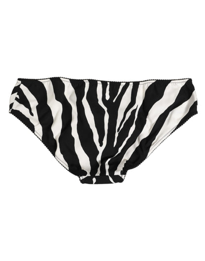 Dolce &amp; Gabbana – Slip mit Zebra-Print in Schwarz und Weiß