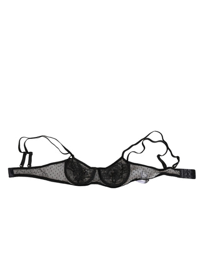 Dolce &amp; Gabbana – Balconette-BH mit Bügel und Blumenmuster in Schwarz