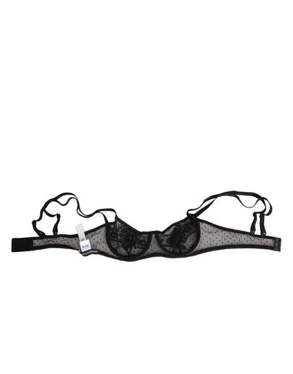 Dolce &amp; Gabbana – Balconette-BH mit Bügel und Blumenmuster in Schwarz