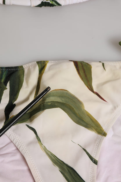 Dolce &amp; Gabbana – Weißer Badeanzug mit Blumenmuster, 2-teilig, Oberteil und Unterteil