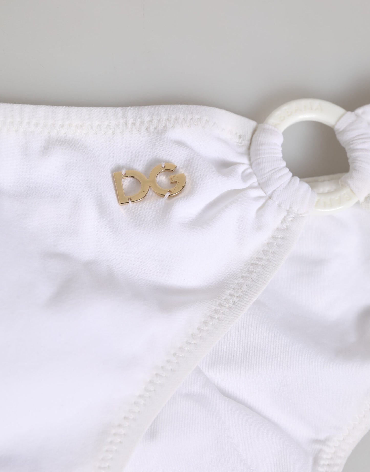 Dolce &amp; Gabbana – Weißer Badeanzug mit Logo, 2-teilig, Oberteil und Unterteil